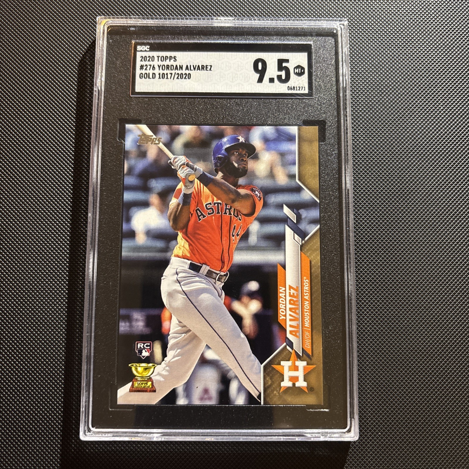2020 Topps Series 1 Yordan Alvarez GOLD #276 Rookie card /2020 SGC view 1