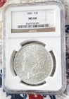 1881 - Morgan Silver Dollar - NGC - Sharp White Coin - MS64 - VGC