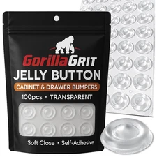 Cabinet and Drawer Soft Close Bumpers - Jelly Button Sound Dampening Self Adh