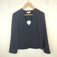 IRO Black Jacket Blazer Size 36 Women's Sikte Crepe Button Front Button Cuff