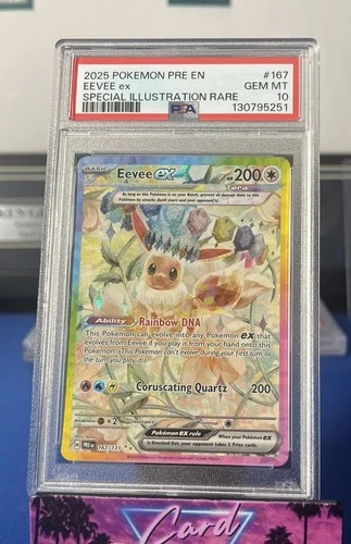 2025 POKEMON PRE EN-PRISMATIC EVOLUTIONS #167 EEVEE EX PSA 10