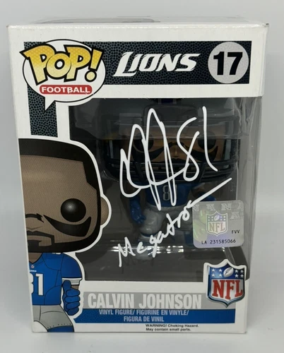 New ListingUltra RARE Calvin Johnson Signed/Inscribe Detroit Lions VAULTED FUNKO Tristar 🔥