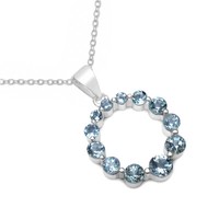 1,48 Carat Blautopas AnhäNger 925 Silber Himmelblauer Topas Sky Collier Kette