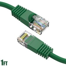 1FT Cat5E RJ45 Ethernet LAN Network UTP Snagless Patch Cable Pure Copper Green