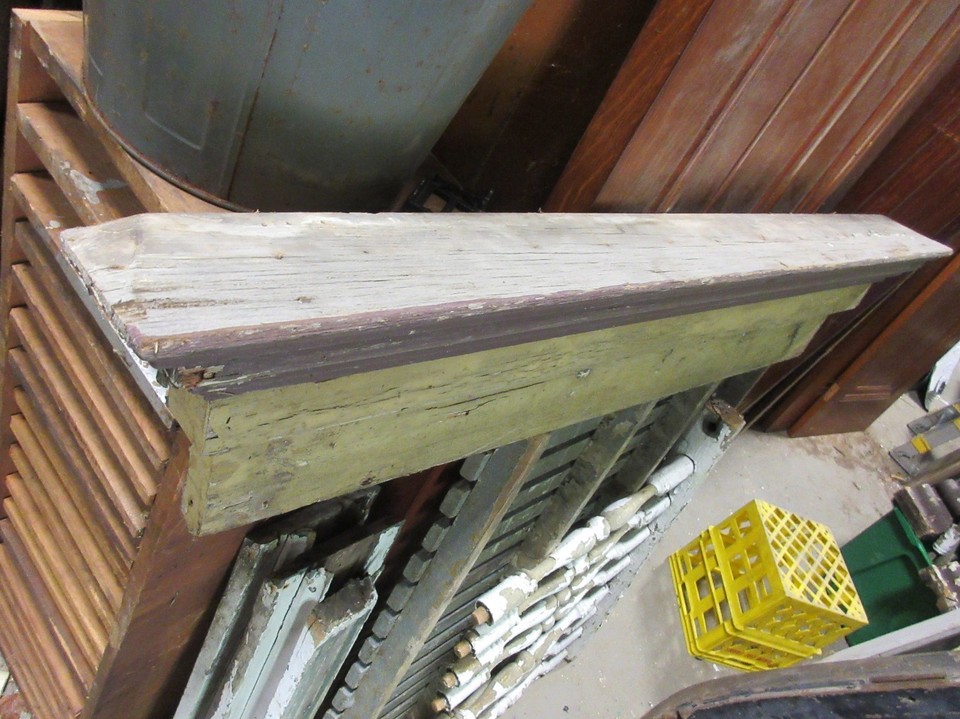 CIRCA 1880 ANTIQUE SALVAGE red & mustard victorian window pediment ...