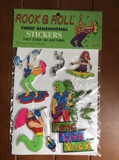 Vintage Rare 1983 Rock Roll Three Dimensional Stickers