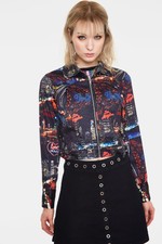 Lights Of Vegas Jacket Ladies Multi Goth Punk Emo Gothic Alt Party Paradise