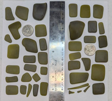 Tumbled Waves - Green Tumbled Glass - 42 pcs various sizes