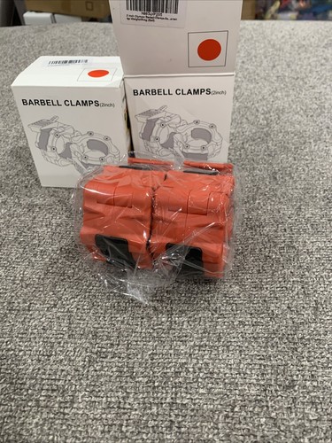 2x 2-packs Olympic Barbell Clamps For 2” Standard Barbell. RED NEW 4 Clamps Tot. - Picture 3 of 9