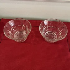 Vintage Clear Dessert Cups, Thumbprint Design