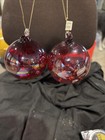 Two Red Hand Blown Glass Ball Ornaments Approximately 3 Inch Pengo Company China — photo 5