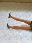 Vintage 1960's Barbie Skipper Shoes~ Vivid Green...Flats...EUC!... NO DOLL!