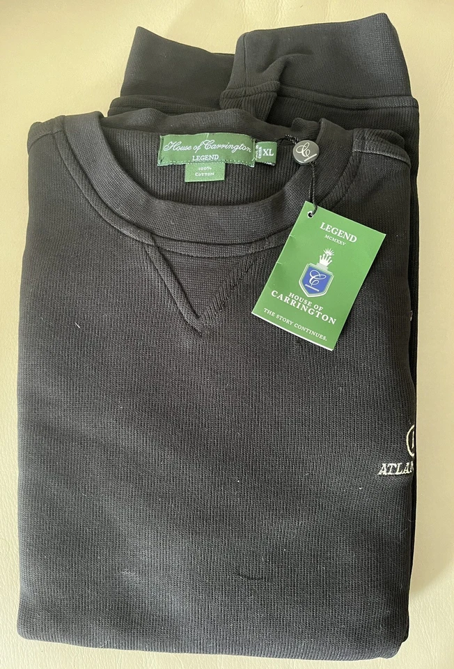 NUEVO CON ETIQUETAS~House of Carrington Legend Para hombres XL Manga Larga~Camisa de Golf de Algodón Negra~$120 Foto 4 de 4