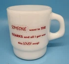 Vintage Ozarks Souvenir Galazy Milk Glass Mug