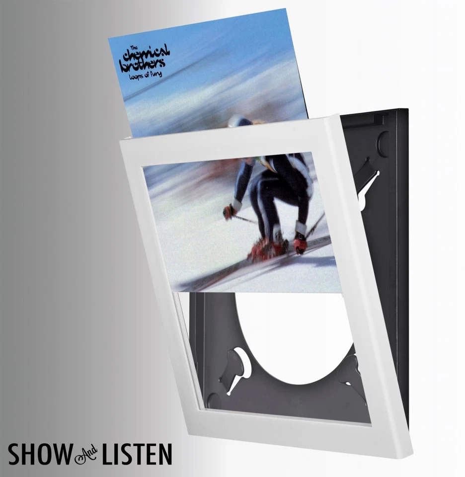 Show & Listen Art Vinyl Style Record Display Frame, White - Image 2 of 4