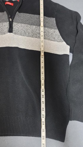 Suéter agitador IZOD para hombre XL a rayas superiores en el pecho manga larga 1/4 cremallera - Imagen 6 de 7