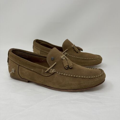 DIESEL 42 Blue Leather Loafer Shoes Driving Moccasins Spain  display picture 1