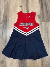 NFL Team Apparel New England Patriots Cheerleader Dress 18M Red  Blue Cotton To