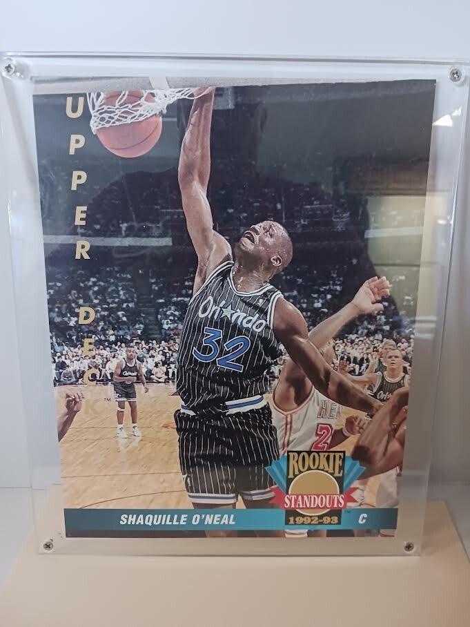 1992-93 UPPER DECK #RS15 SHAQUILLE O'NEAL 8.5X11 JUMBO ROOKIE