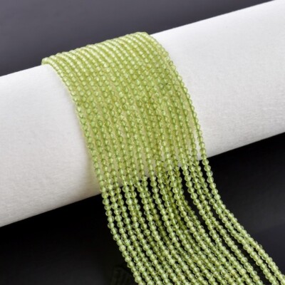 A++ Beautiful Peridot Micro Faceted Round Gemstone Loose Beads Strand 12'' Craft