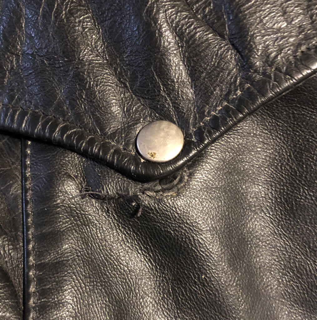 Vintage Leather Jacket Serval Zipper Mens 50's 60's