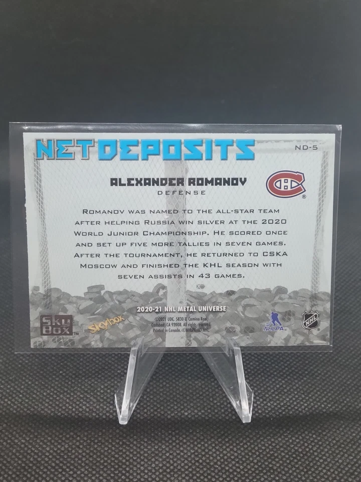 2020-21 Skybox Metal Universe Net Deposits #ND-5 Alexander Romanov - Canadiens - Image 2 of 2