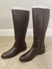 High Dark Brown Leather Boots