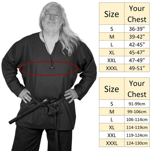 Cotton Tunic Viking Shirt Medieval Knight SCA LARP Pirate Cosplay Unisex Costume - Picture 21 of 39