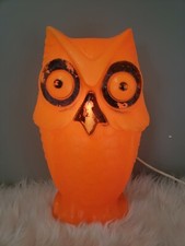 Vintage Orange Blow Mold 13 1/2 OWL Halloween