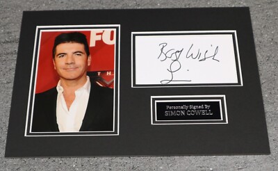Simon Cowell handsigniertes Foto Display - A4 authentische Signatur X Factor BGT