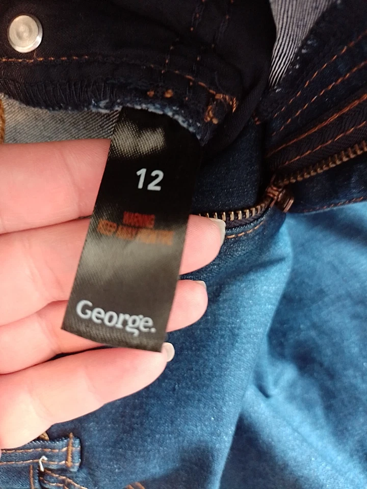 Ladies Jeans George Size 12 Cropped Blue 18194 - Image 4 of 4