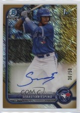 2022 Bowman Chrome Gold Shimmer Refractor 36/50 Sebastian Espino Auto ic3