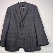 Calvin Klein Men's Wool Windowpane Suit Blazer Jacket Sz 42S Slim Fit