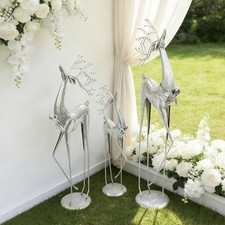 3pcs Deer Statues, Modern Deer Figurines, Freestanding Deer Ornaments For Home