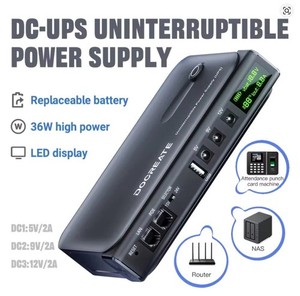 DOCREATE 36W Digital UPS Uninterruptible Power Supply 5V/9V/12V/15V/24V USB NAS