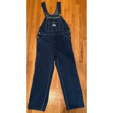 Liberty Denim Bib Overalls Mens 34x30 Blue Cotton Workwear Carpenter Utility