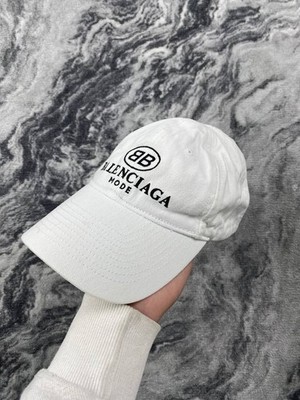Balenciaga Big Logo Baseball Cap Men Size L White | eBay
