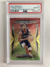 PSA 9 2023-24 Panini Obsidian #31 Tyrese Maxey RC Electric Etch Reggae Flood