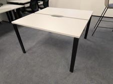 2 Person Bench Desk Double Workstation Cable Tray - 120cm - Office Desk