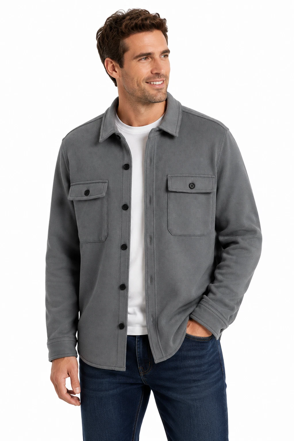 Berkley Jensen Knit Shirt Jacket Men's Size L -Gray-Ultra Comfort Cozy & Warm
Opens in a new window