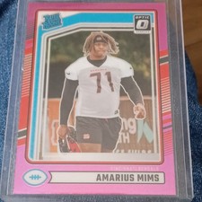Panini Donruss Rated Rookie Amarius Mims #350 Bengals Optic Preview Pink Prizm