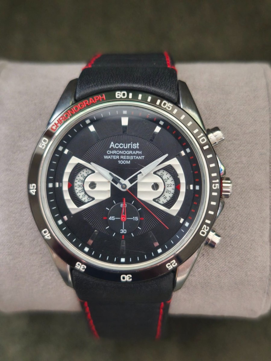 Accurist MS645 Grand Prix Mens Date Chronograph Watch Silver Tone