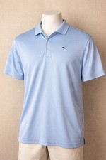 Vineyard Vines Polo Shirt Men Large Light Blue Performance Golf Preppy Logo