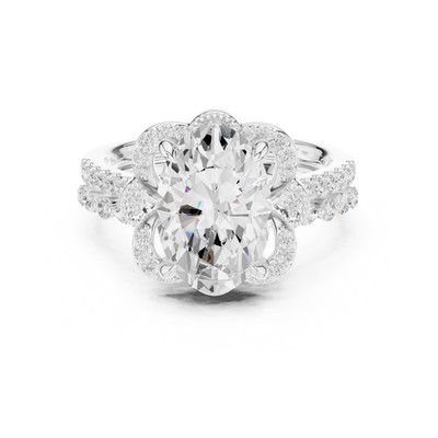 3.58 Ct E/VS1 Lab Grown Diamond IGI Certified Bridal Ring Set 14K White Gold