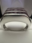 Sterling Silver Pink Tourmaline Princess Cut Channel-Set 3-Row Ring Size 9 — photo 4