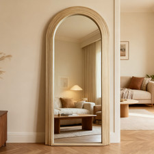 Image of Extra Large Mirror Natural Frame Floor Leaning 180cm x 110cm