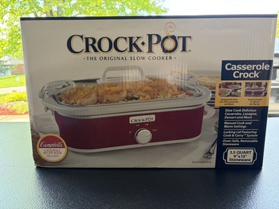 Crock Pot 3.5 Qt 9x13 Stoneware Casserole Slow Cooker SCCPCCP350-CR NEW SEALED