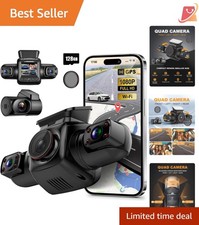 4 Channel Dash Cam 1080p WiFi GPS Night Vision Parking Monitor