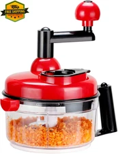 Onion Chopper Food Chopper- Hand Crank Processor Chops chili Vegetable Nuts