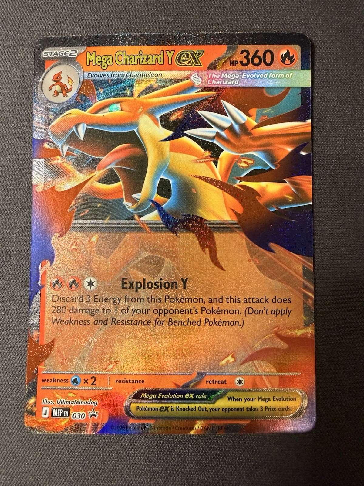 Pokémon Mega Evolutions Black Star Promo Mega Charizard Y ex 030 Holo #30 CLEAN
